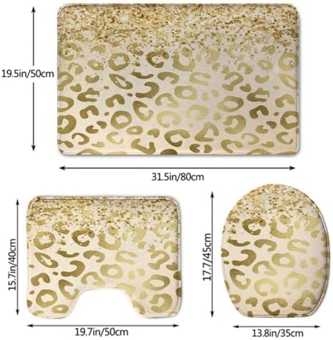NiYoung Soft Cozy Bath Mats Gold Glitter Pattern