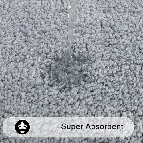 SHACOS Gray Super Soft Bath Rug 20x47