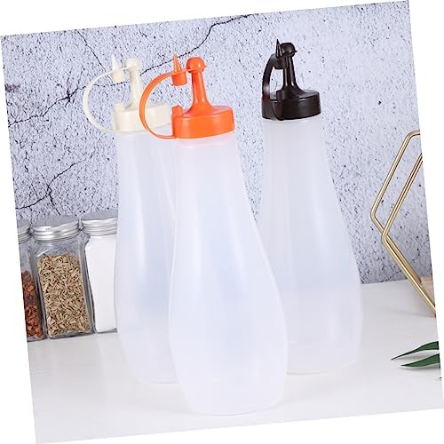 Cabilock 3-Pack Salad Dressing Squeeze Bottles Orange Kitchen Essentials