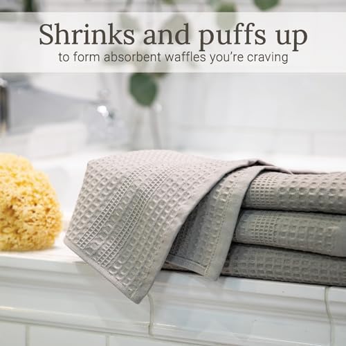 Gilden Tree Waffle Towel Set of 2 Pewter Classic