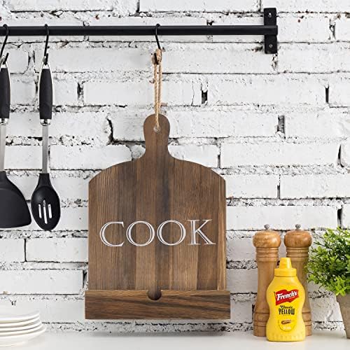 MyGift Brown Wood Cookbook Holder Stand