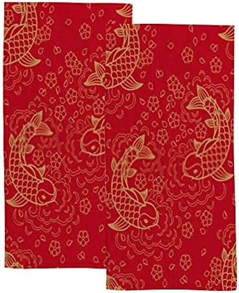 Rashu Ultra Soft bath towel set with Koi Fish pattern 30x15in
