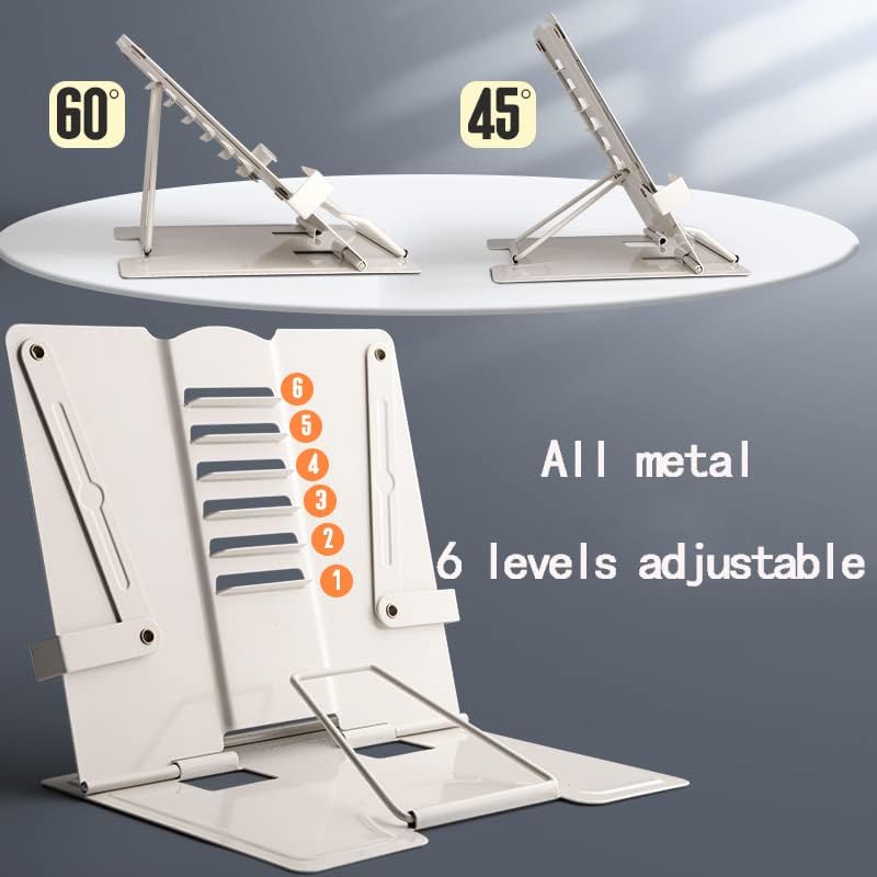 Adjustable Portable Sturdy Metal Reading Stand for Cookbooks More