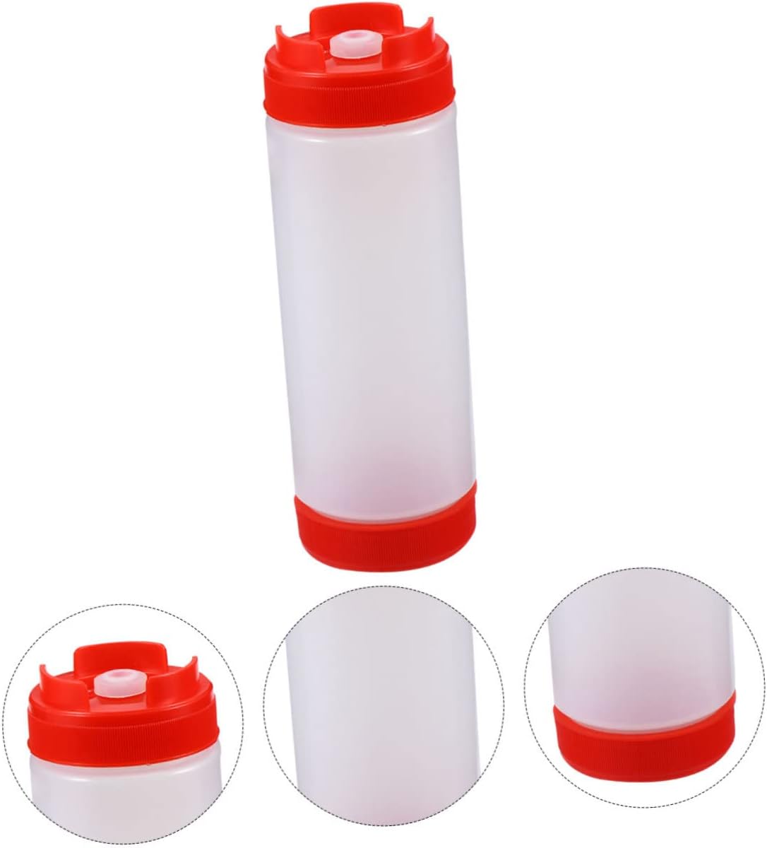 Sealed Squeeze Bottle - 20oz Red Plastic Dispenser for Condiments