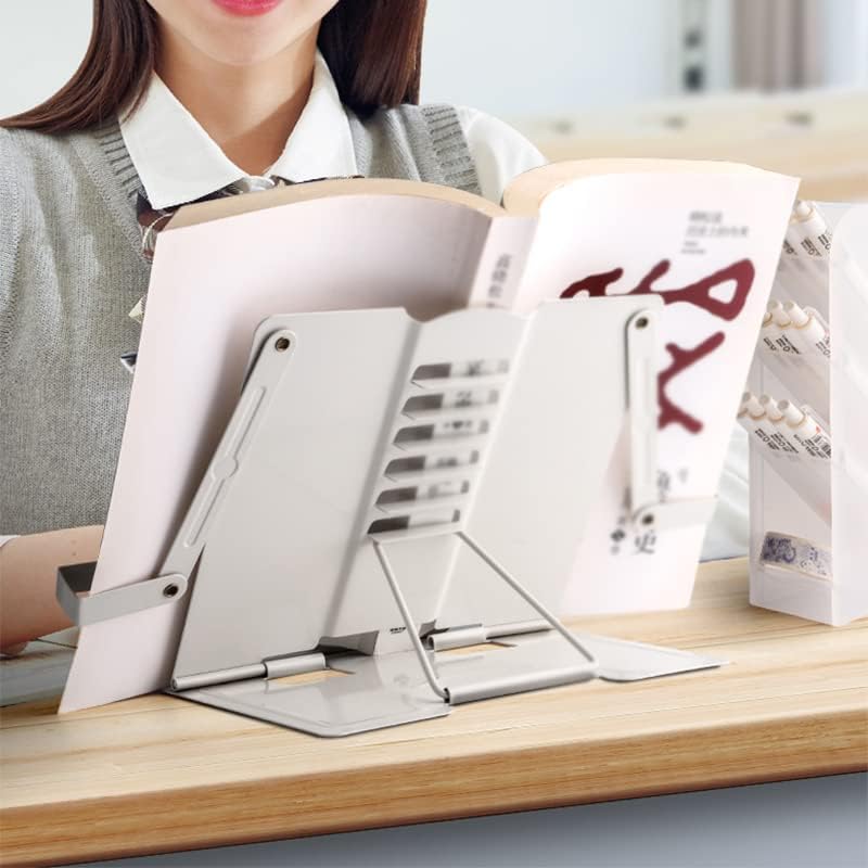 Adjustable Portable Sturdy Metal Reading Stand for Cookbooks More