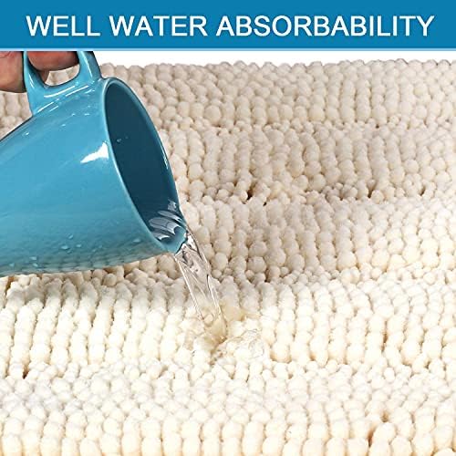 HVERSAILTEX 3 Piece Thick Striped Bath Rug Set