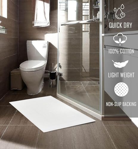 12-Pack 18x25 White Cotton Bath Mat Towels