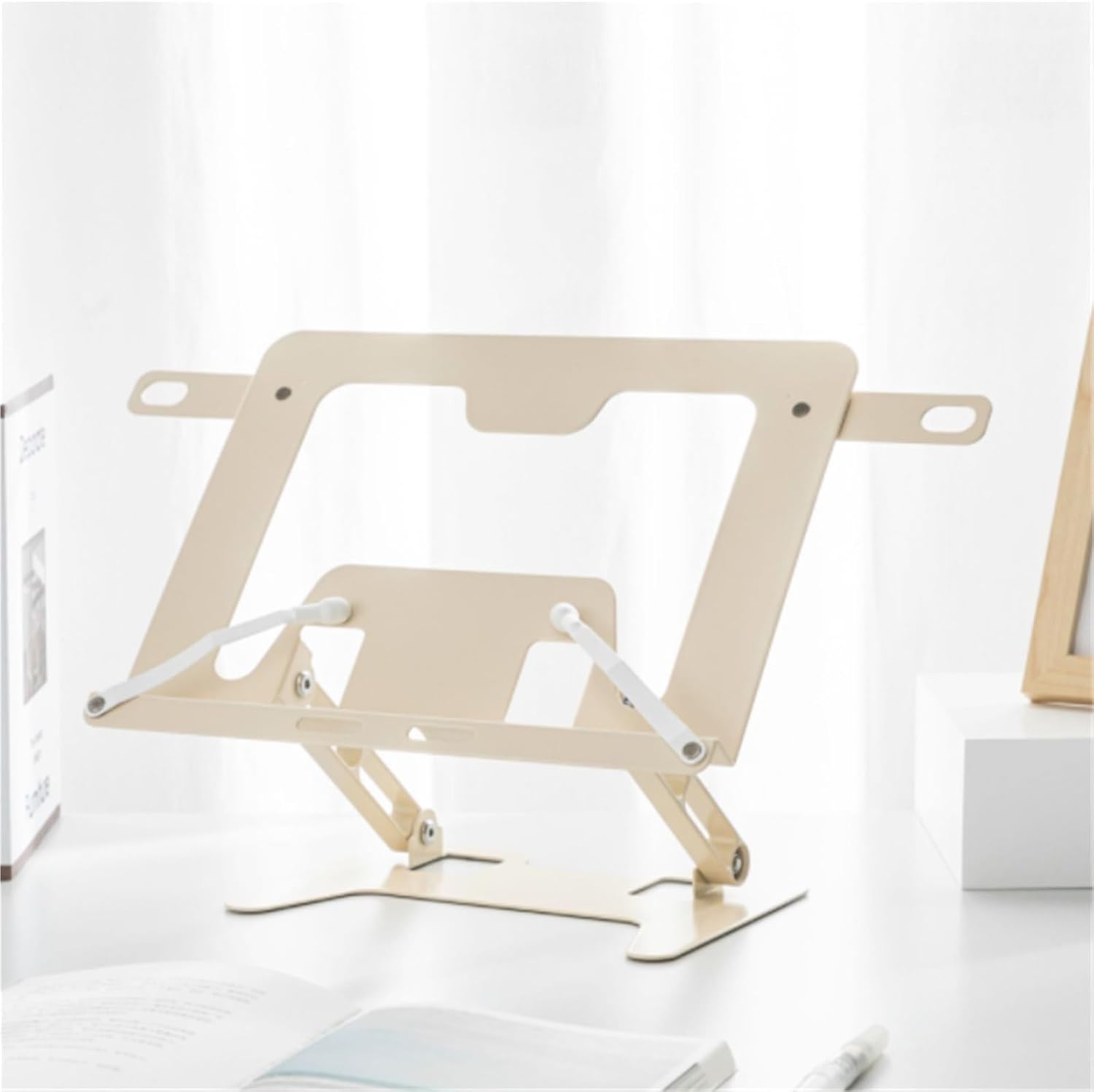 Adjustable Kitchen Recipe Stand with Page Clips for Easy Storage