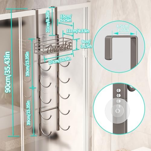 Sturdy 6-Tier Over-Door Towel Rack for Small Spaces