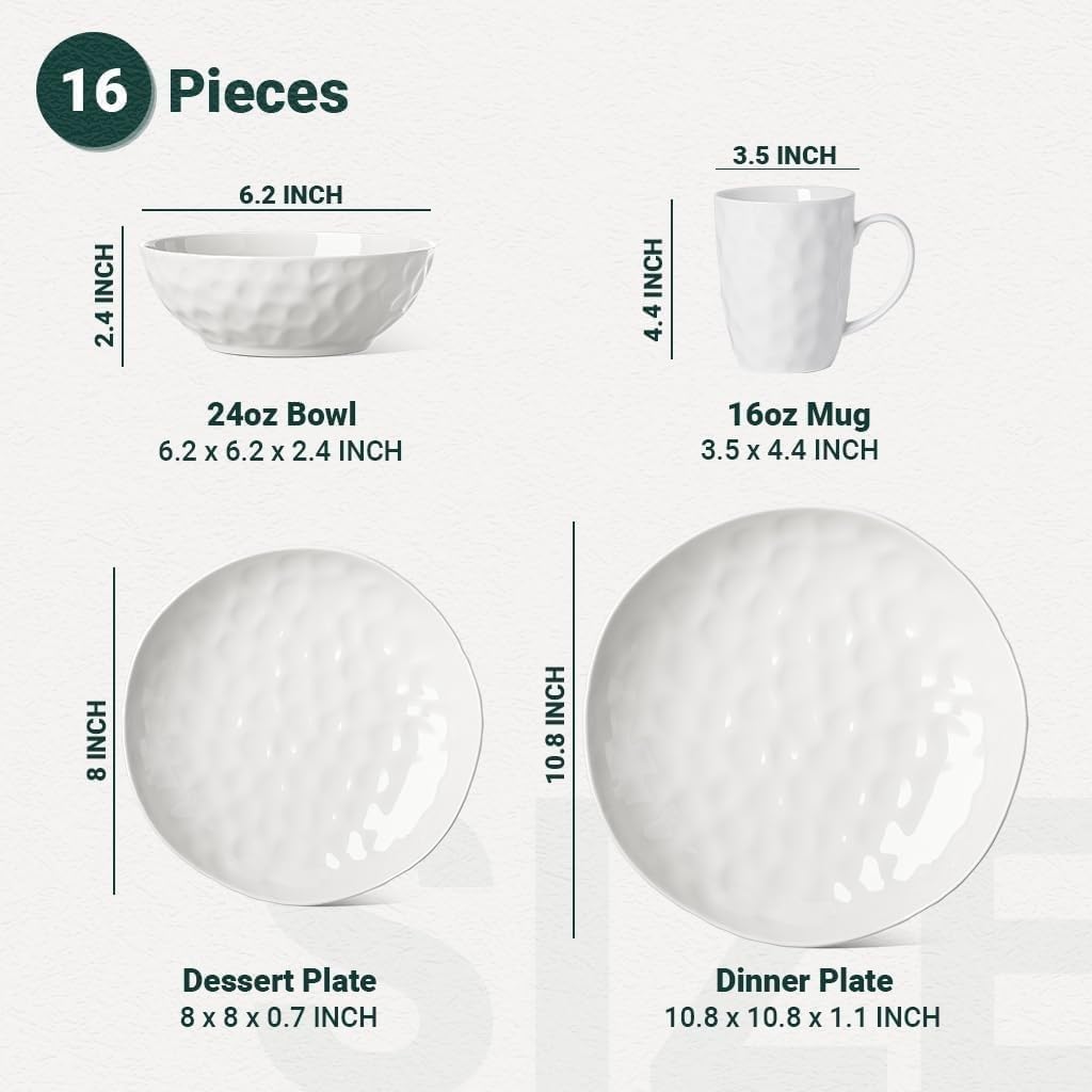 Cozy Eco-Friendly 16-Piece Dinnerware Set Microwave Safe Durable for 4