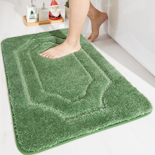 Premium Soft Bath Mat Non-Slip Quick Dry Green