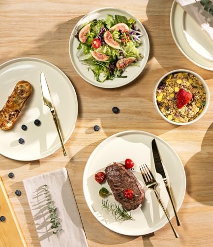 Stylish Ceramic Dinnerware Set for 6 - Double Glazed Safe and Scratch-Resistant