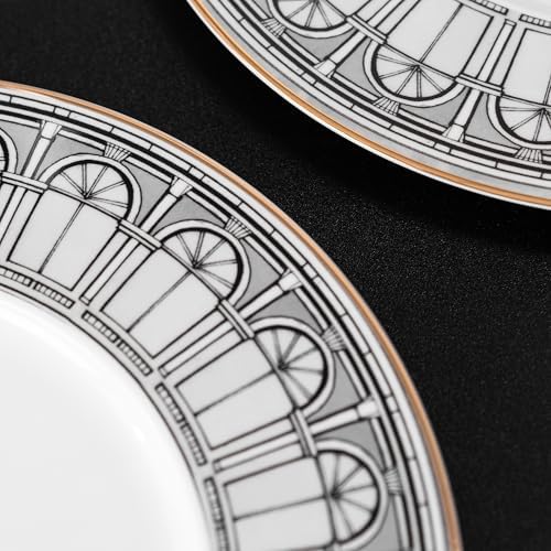 YALONG Bone China Swans of Castle dinner plate set of 2