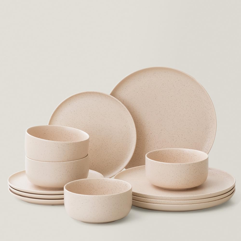 Durable Dinner Plate Set with Natural Clay Finish