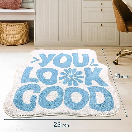 You Look Good Bath Mat Sky Blue 21x25 1