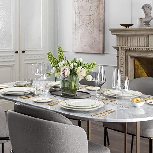 Stylish WhiteGold Dinner Plate