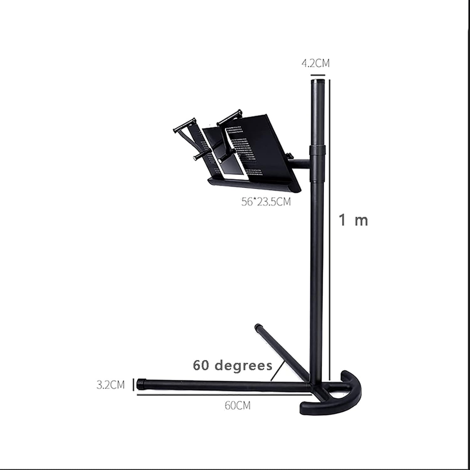 Adjustable Tablet Floor Stand with Ergonomic Design