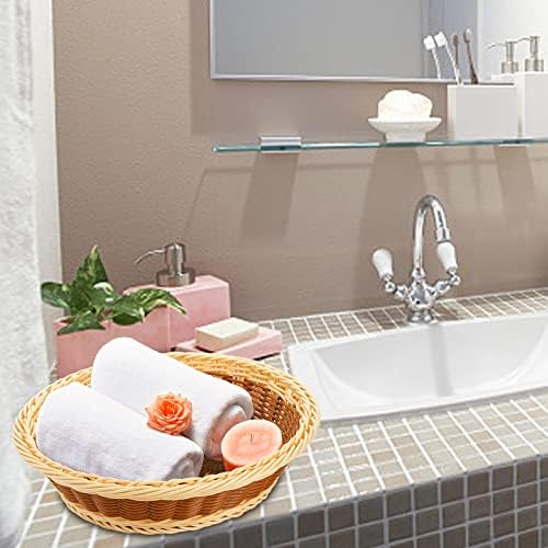 3-Piece Rattan Serving Basket Set Poly-Wicker Baskets