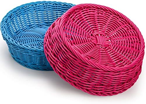 4-Piece Rattan Woven Baskets for Fruit Storage Serving