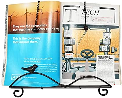 OwlGift Classic Cast Iron Brid Metal Leaf Design Cookbook Stand