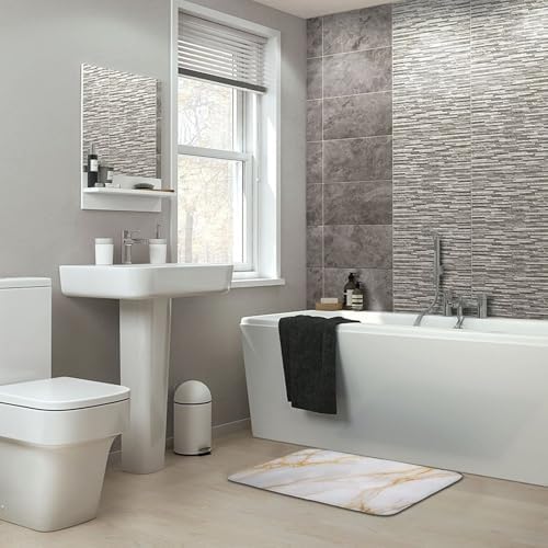 Pale Colours Marble Texture Bathroom Door Rug Mat