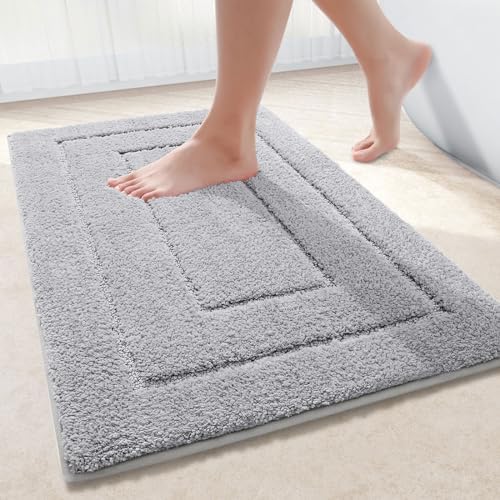 Buganda 30x20 Bath Rug Plush Microfiber Non-Slip Absorbent Machine Washable