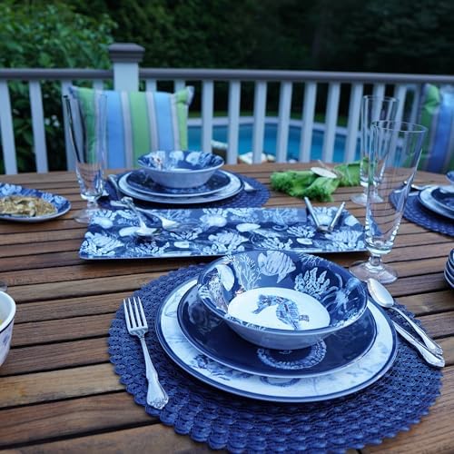 Delightful Melamine Dinner Plates Set of 6 Multicolor