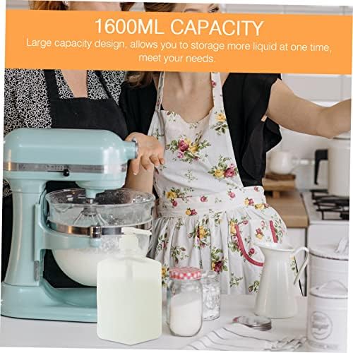 Cabilock 1600ml Transparent Plastic Syrup Dispenser