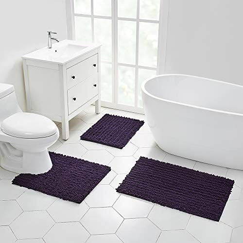 High-Quality Chenille Bathroom Rug for Showers Durable Soft Machine Washable