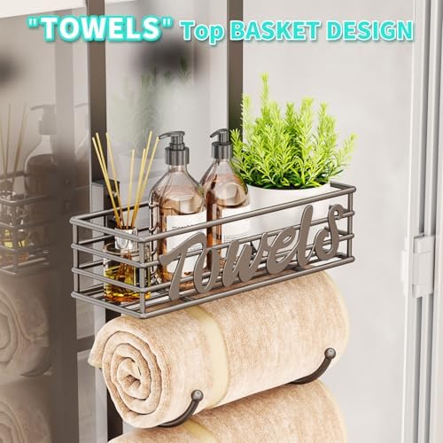 Sturdy 6-Tier Over-Door Towel Rack for Small Spaces