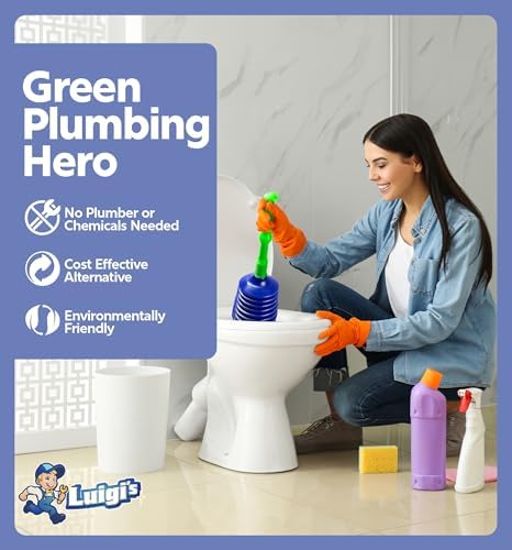 Luigis Toilet Plunger Best Unblocker Snake Design Eco-Friendly Clog Master