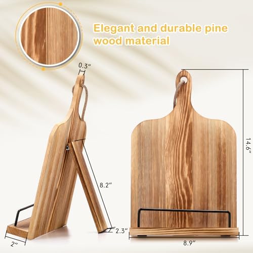 2 Pcs Rustic Pine Adjustable Cooking Stand for Women