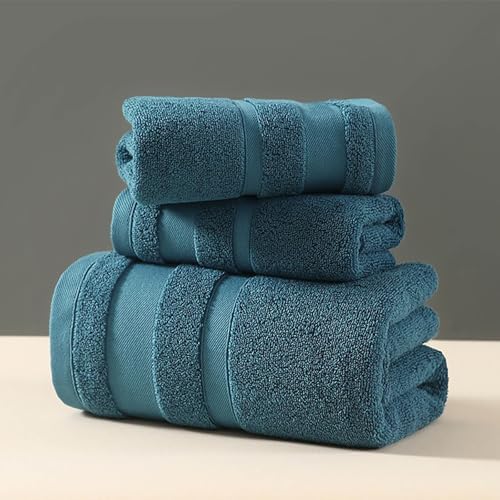 Pure Cotton Soft Bath Towels Blue 28x14