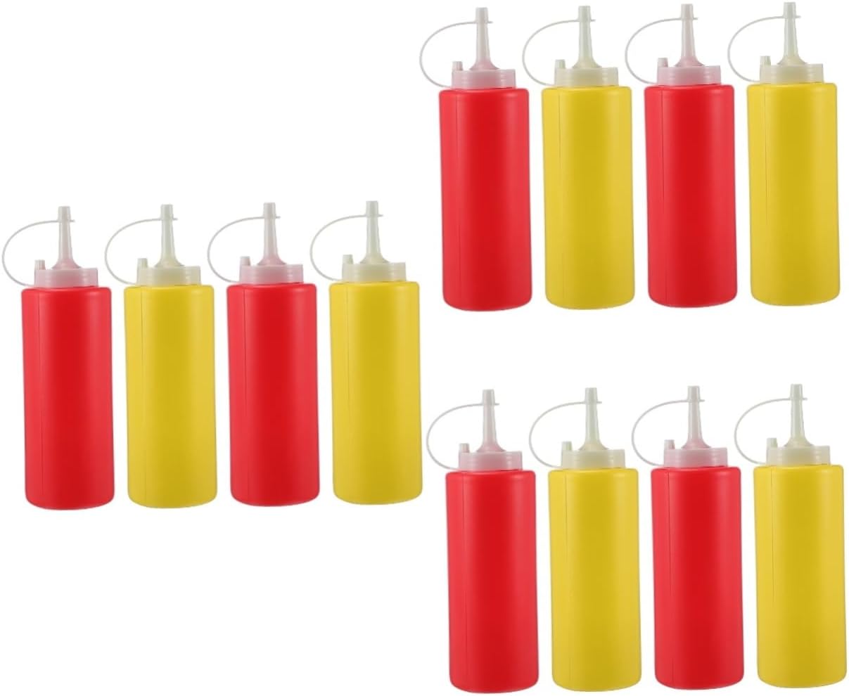12-Piece Compact Squeeze Bottles for Kitchen Needs