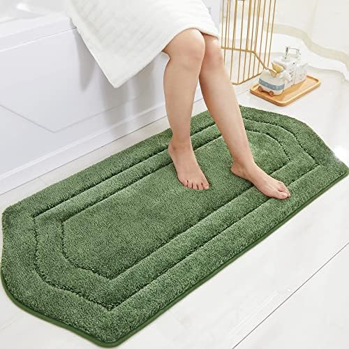 COSY HOMEER Bath Rug Set Green 24x48 Inches
