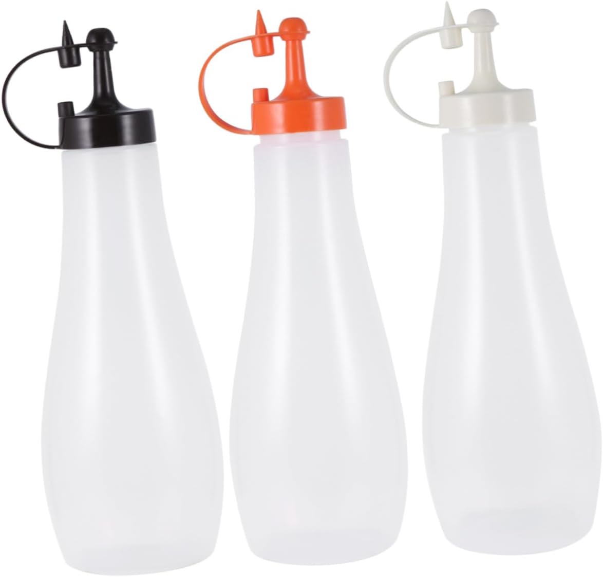 Cabilock 3-Pack Salad Dressing Squeeze Bottles Orange Kitchen Essentials