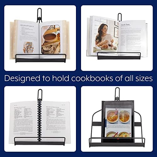 AuldHome Rustic Black Metal Cookbook Stand 1
