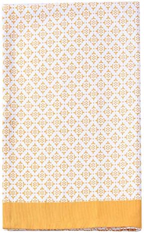 ACCENTHOME Cotton Hand Towels Set of 4 - Geometric Print Yellow