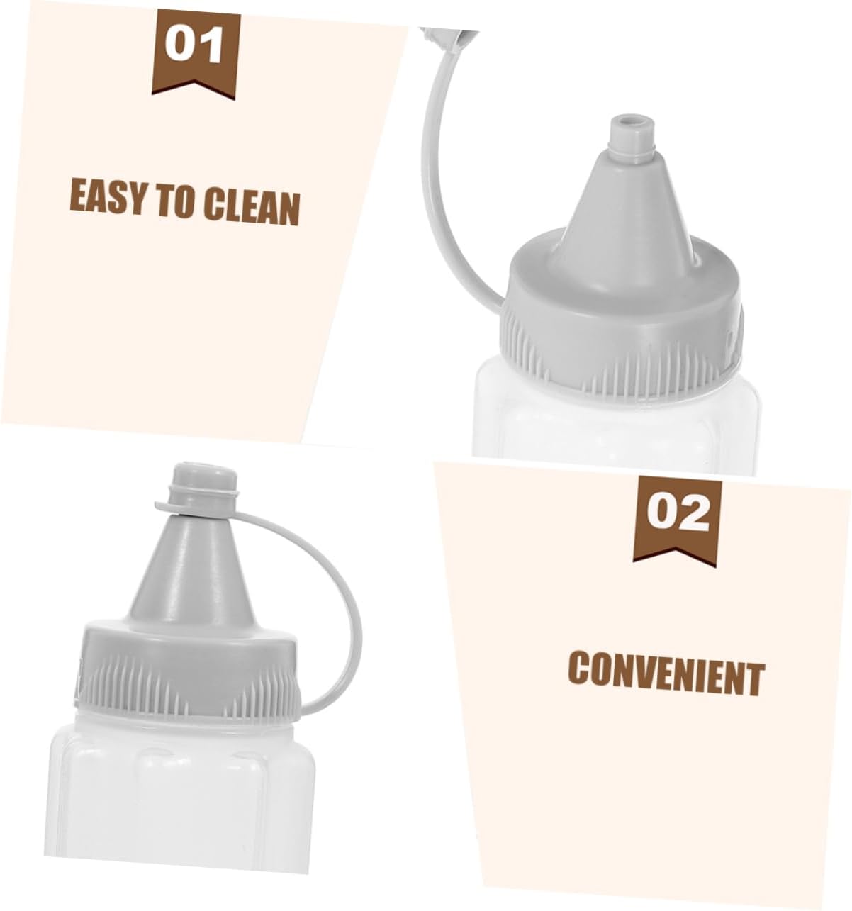 Zerodeko 8PCS Reusable Condiment Squeeze Bottles 30ml Set of 8