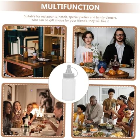 SECFOU Professional Squeeze Condiment Bottles 4-Pack Gray Easy to Use and Durable