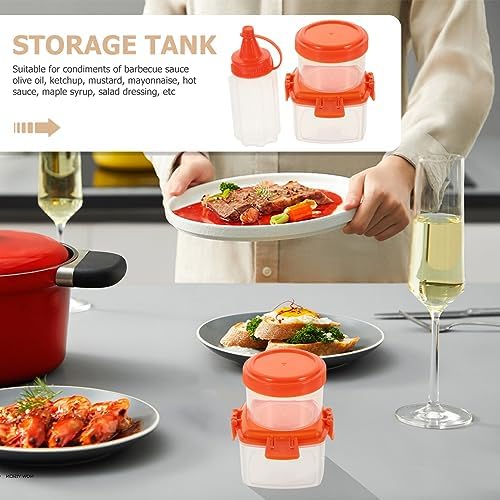 Luxshiny 12Pc Condiment Squeeze Bottle Set Red