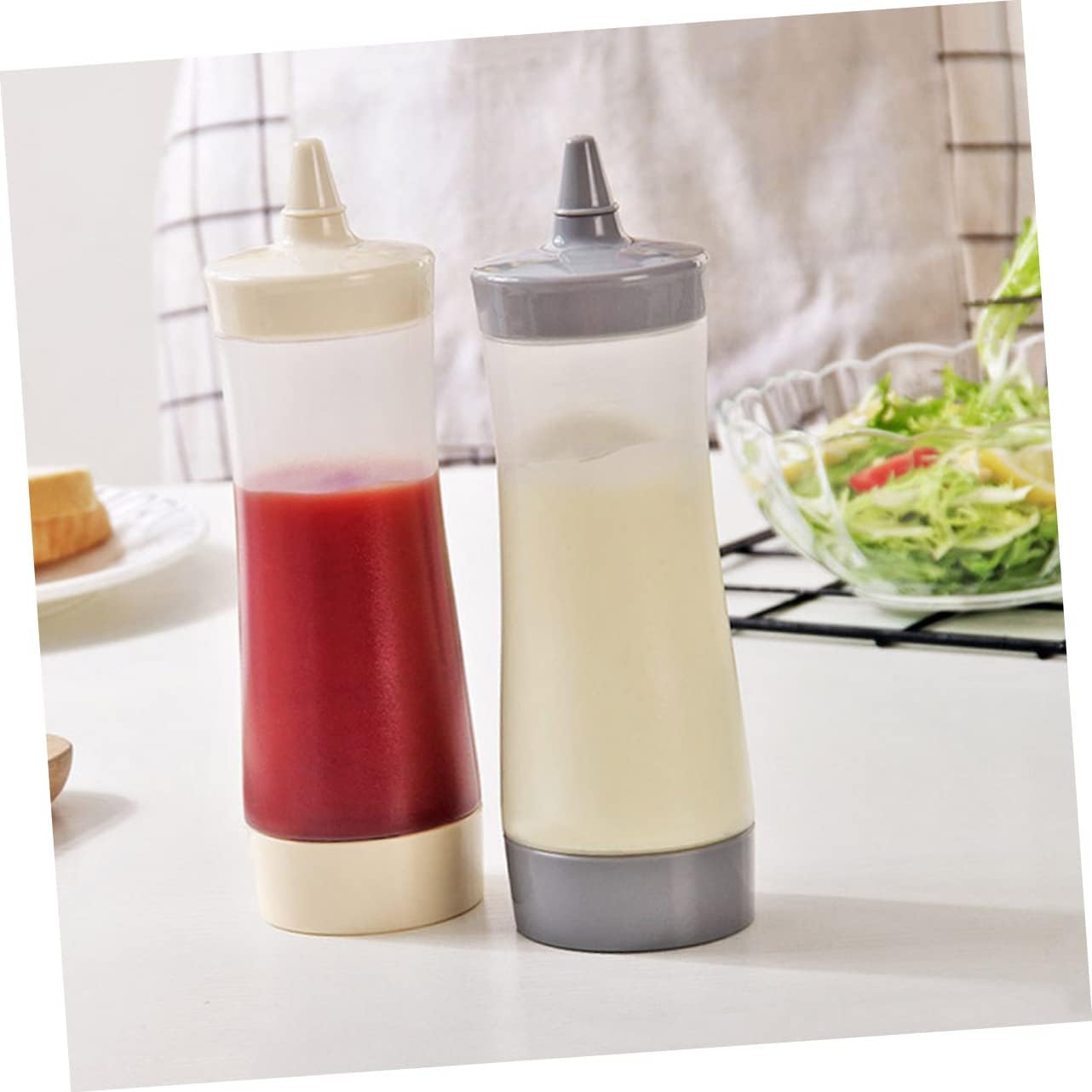 2-Piece 350ml Condiment Dressing Dispenser Reusable Kitchenware for Every Day Use