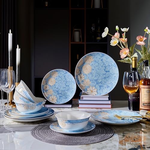 Prosperity Design 12-Piece Bone China Dinnerware Set