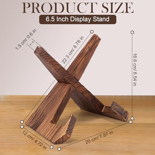 6-Piece X-Shaped Wooden Kitchen Cookbook Holder for Display and Stability
