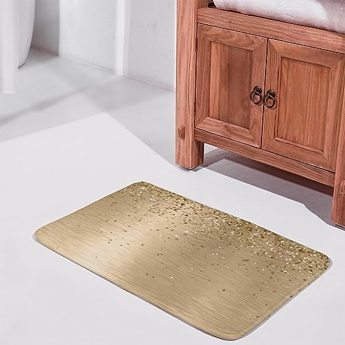 Luxury Gold Bathroom Rug Soft Non-Slip Absorbent for Home Travel