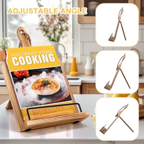 2 Pcs Rustic Pine Adjustable Cooking Stand for Women