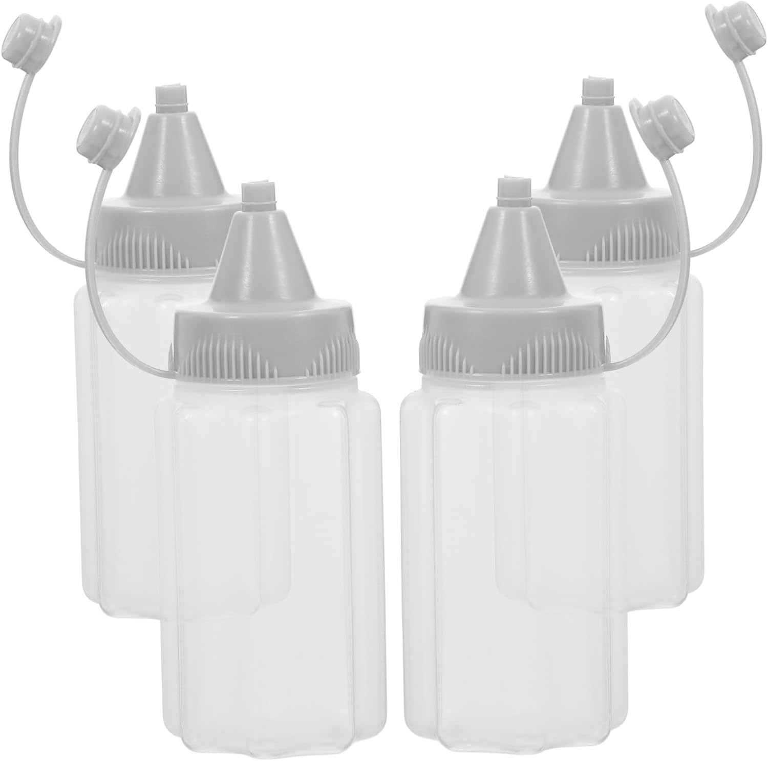 Zerodeko Reusable Squeeze Bottles Set of 4 Durable Sauces Dressings Oils