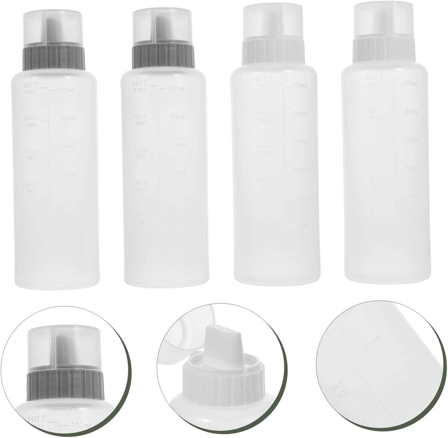 Safe Leak-Proof Squeeze Bottles for Dressing Sauce 350ml x4