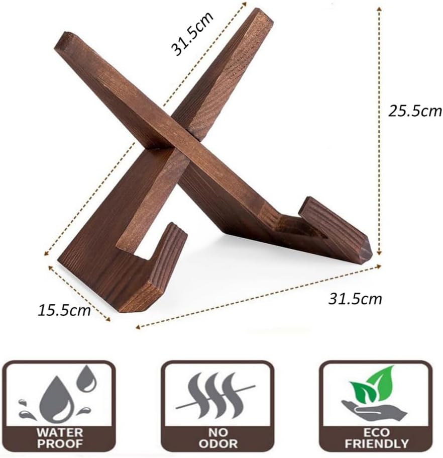 Rumcnjen Large Kitchen Cookbook Stand Rustic Brown Farmhouse Style