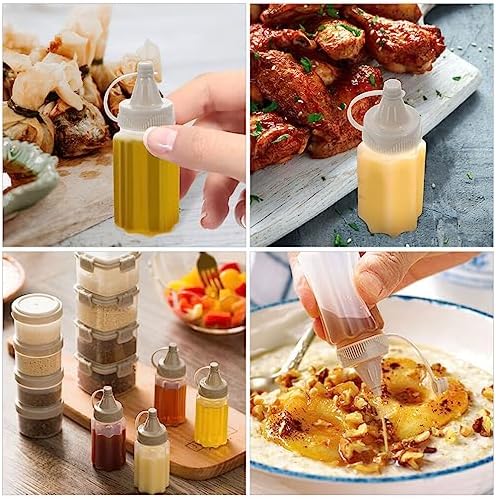 Kichvoe 4pacBarbecueSeasoningBottleOliveOilSqueezeBottleRefillablePicnicCondimentBottlesClearHoneyDispenserJamPaint